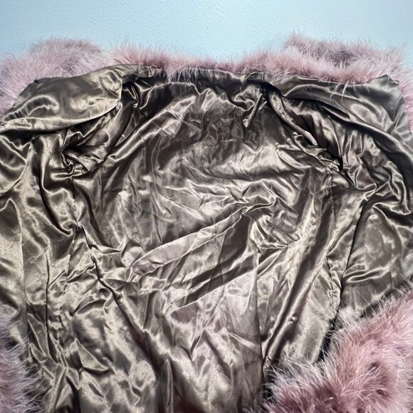 Purple Real Feather Overcoat Whimsigoth Indie Grunge Fairycore Old Money Boho L - Picture 7 of 14